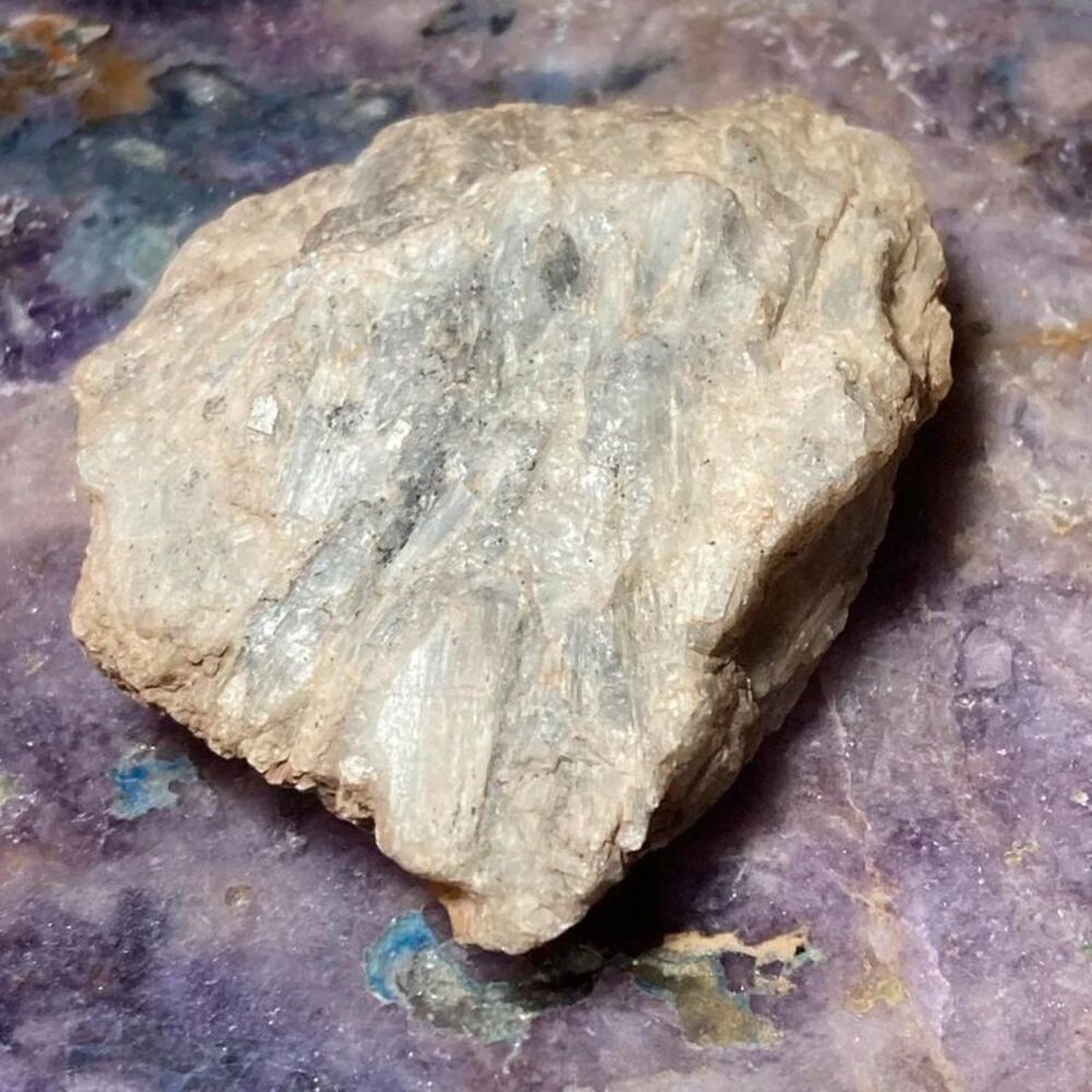 Large natural old stock blue kyanite cluster mound